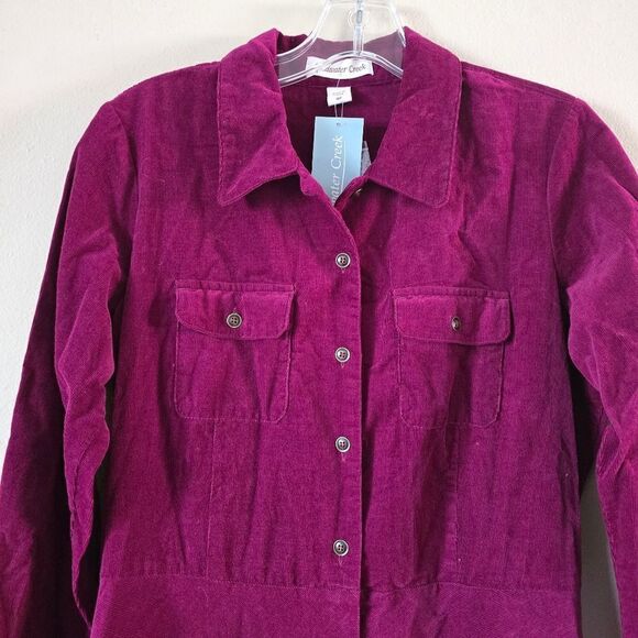 COLDWATER CREEK  Women's Maxi Dress Sz 6P Curdoroy Pink Long Sleeve Button Down - Picture 4 of 8